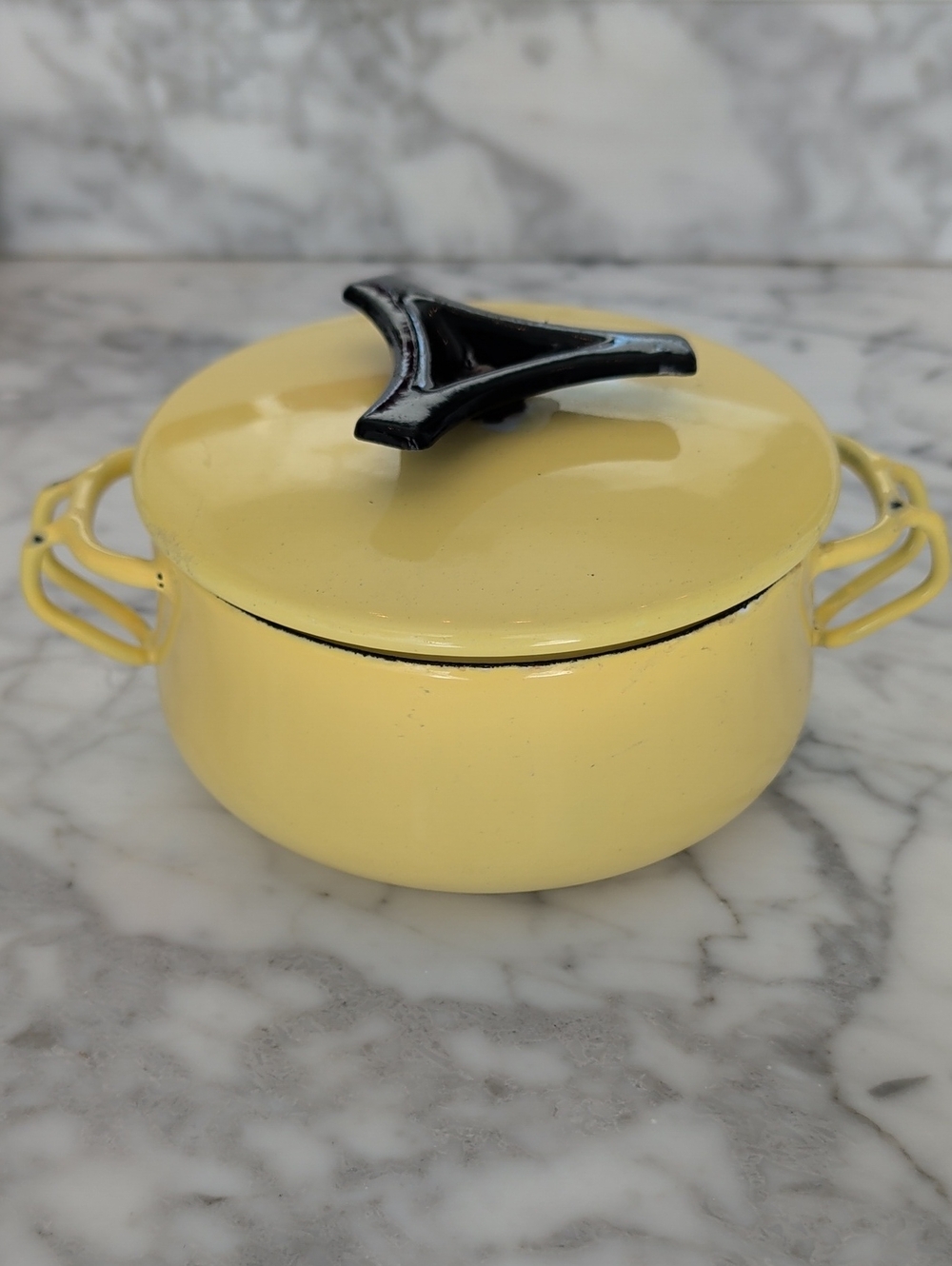 Mid Century Milanoware By Santoni/Lantoni Butter Yellow Two Handle Saucepan